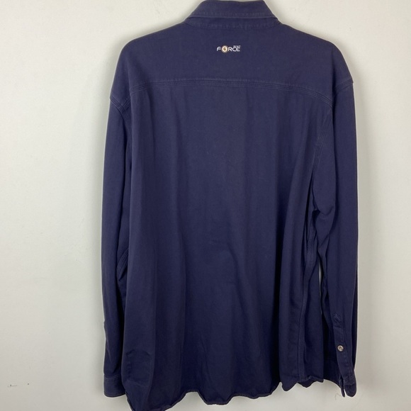 Carhartt Men's Flame-Resistant Long Sleeve Twill Pocket Shirt Dark Navy Sz XL - Picture 7 of 12